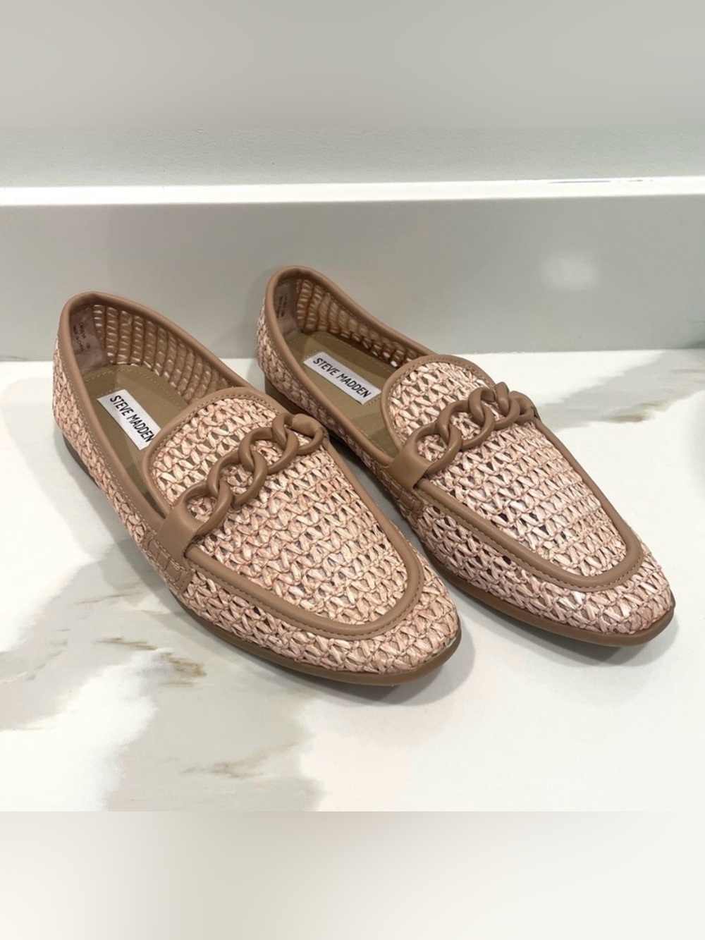 Steve Madden Cardena Raffia Loafers NEW